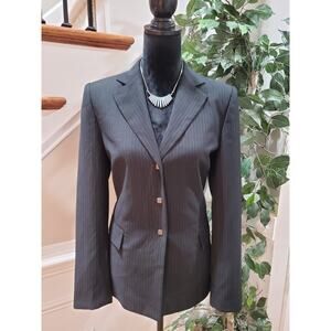 Calvin Klein Women's Black Single Breasted Three Button Blazer Jacket Size 8
